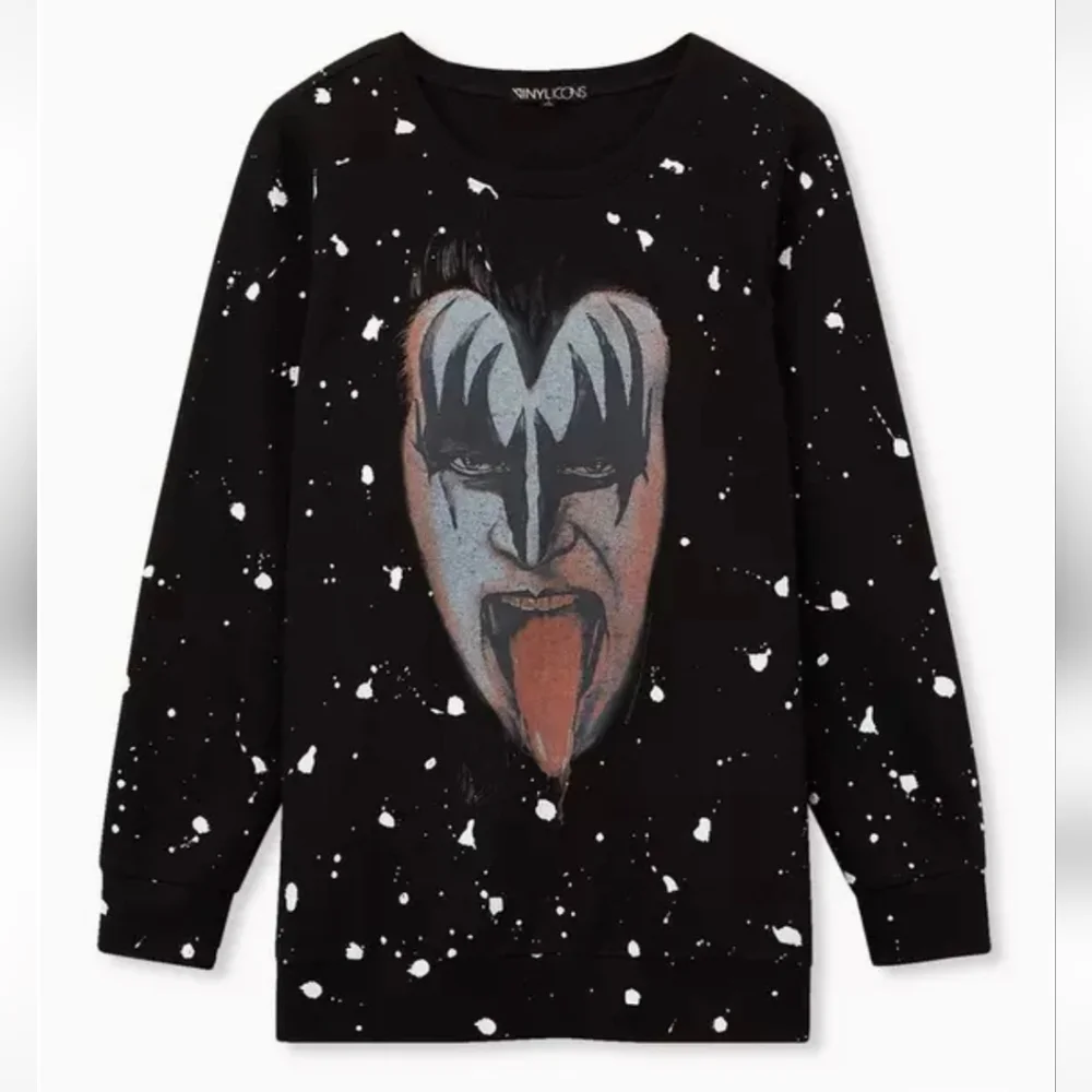 Torrid 6x KISS Band Splatter Fleece Sweatshirt- Gene Simmons - Picture 4 of 9